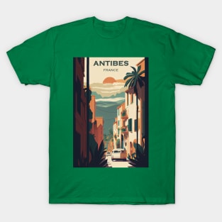 Antibes Streets Travel Poster T-Shirt